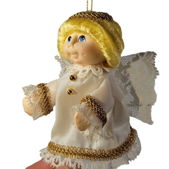 Vintage Angel Doll Ornament with Lace and Gold Trim - Picture 14 of 14